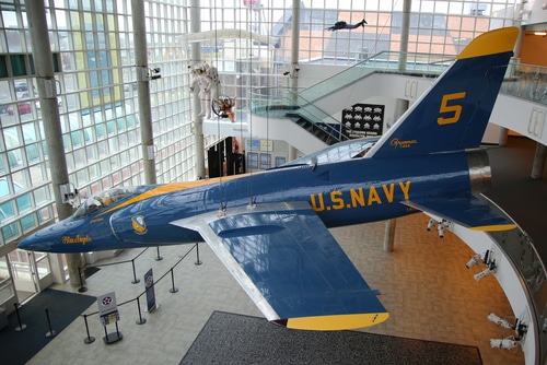 blue angels grumman f-11 tiger ,cradle of aviation museum, garden city, ny