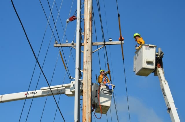 mens working on power line