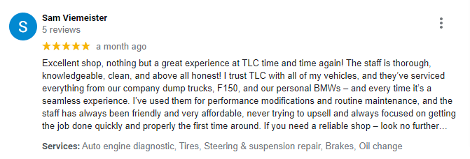 review for TLC Auto Truck Repair Centersam