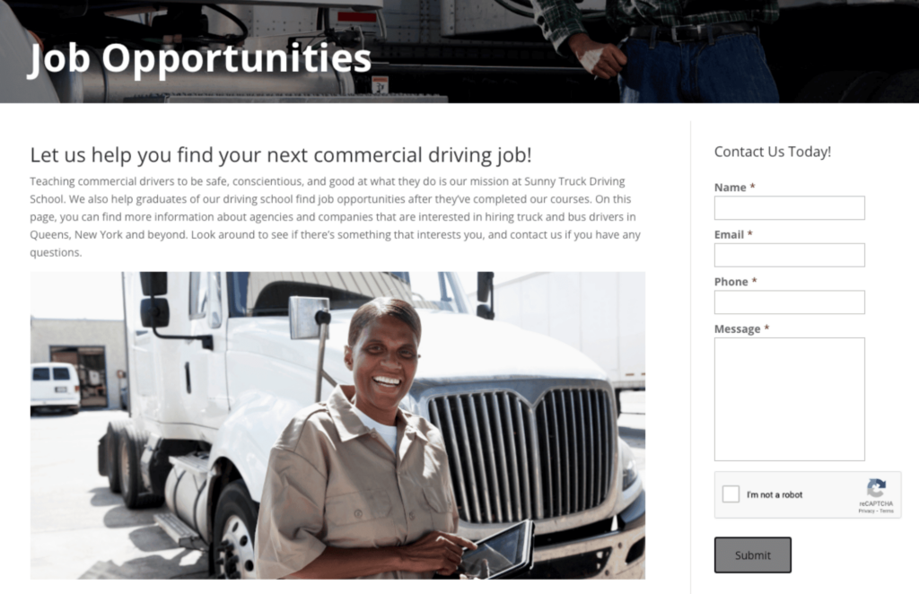 job placement assistance truck driving school