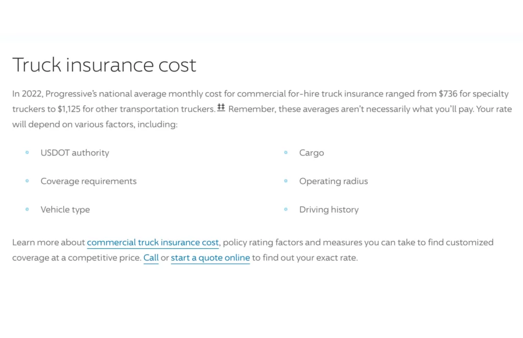 truck insurance cost