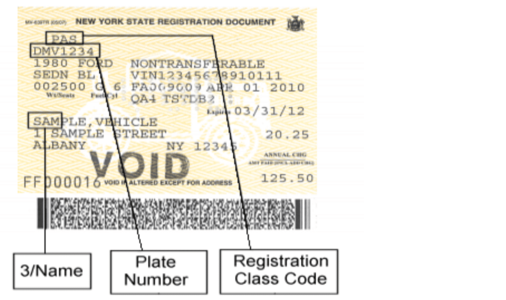 New york state registration document