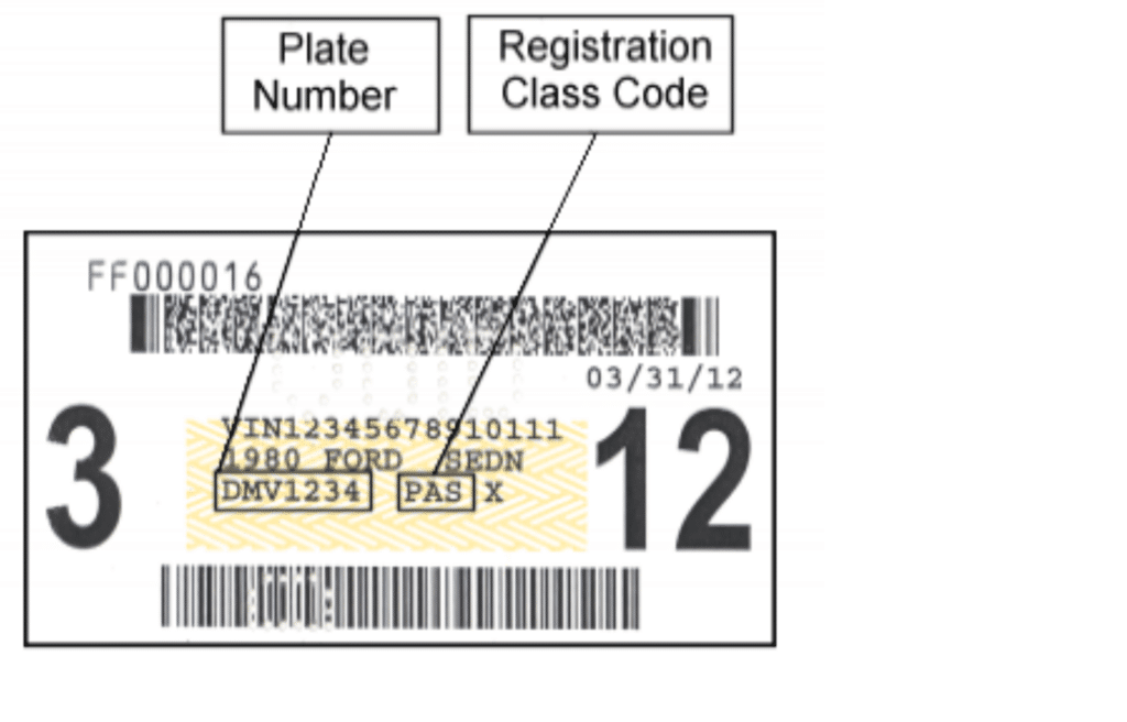 Sample Vehicle Registration Window Sticker