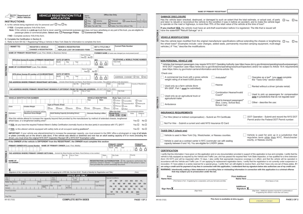 Vehicle Registration : Title Application