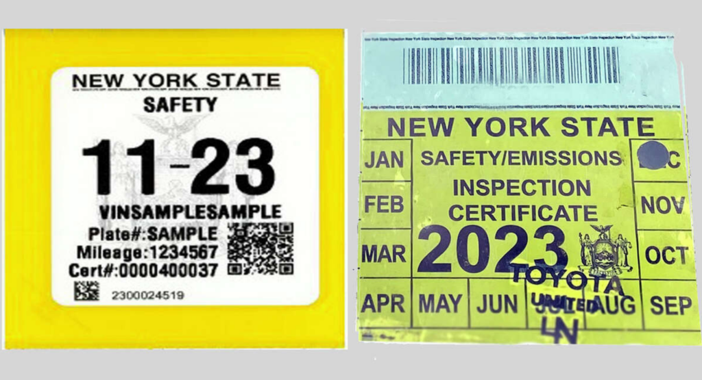 what color is the NYS inspection sticker in 2023_2024